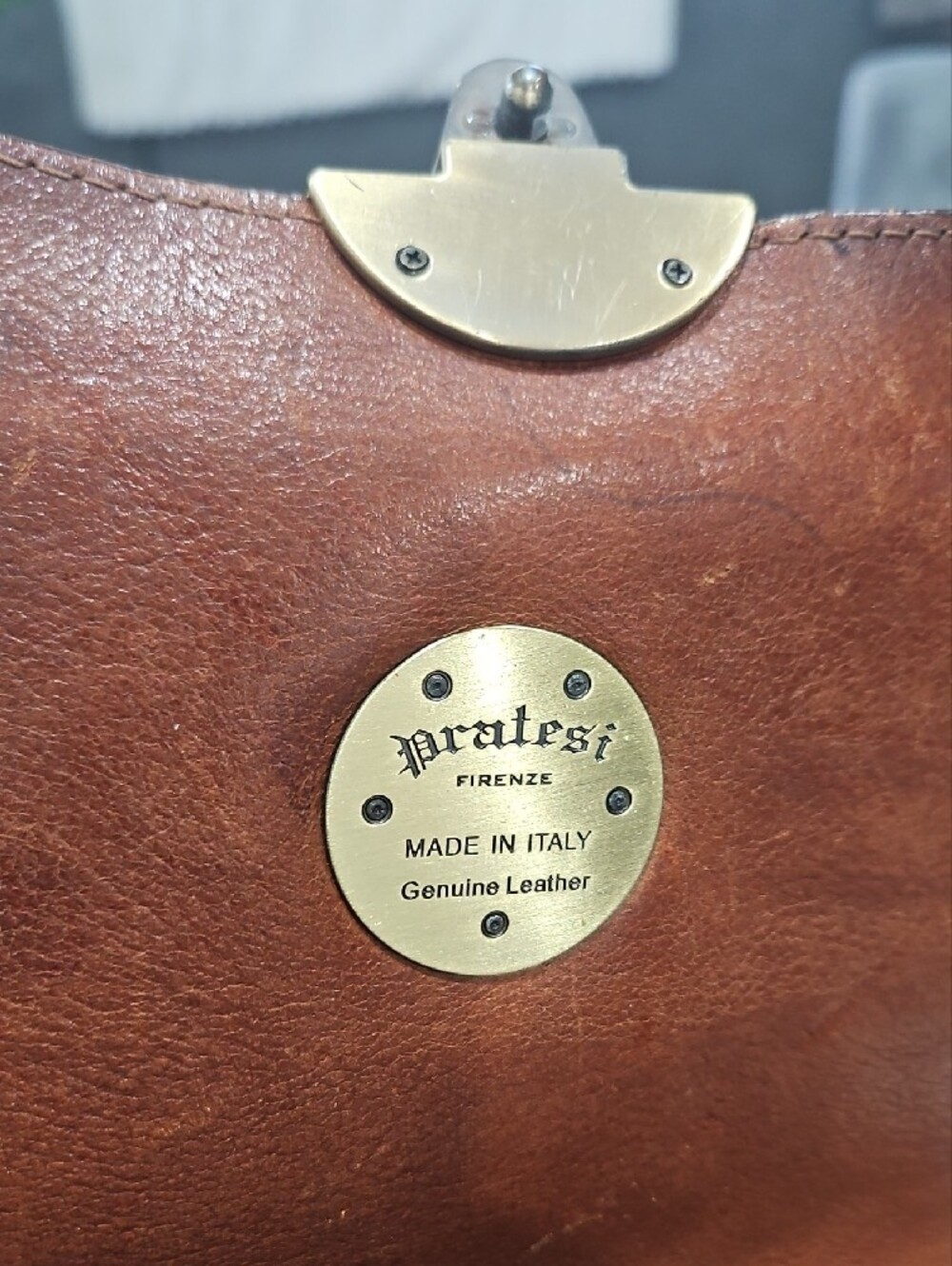 Pratezi Firenze - Brown Leather Satchel Handbag - Picture 6 of 12